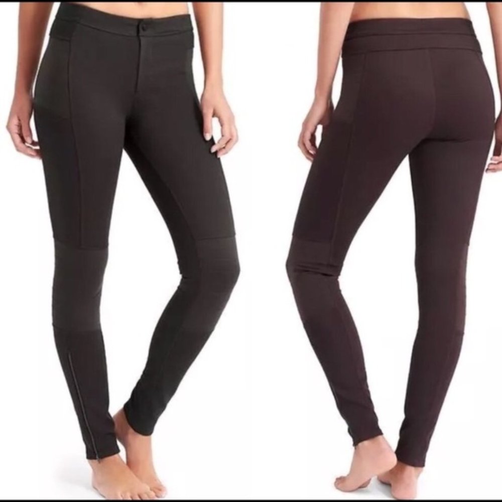 Athleta Trailsetter Ponte Motion Moto Skinny Pants
